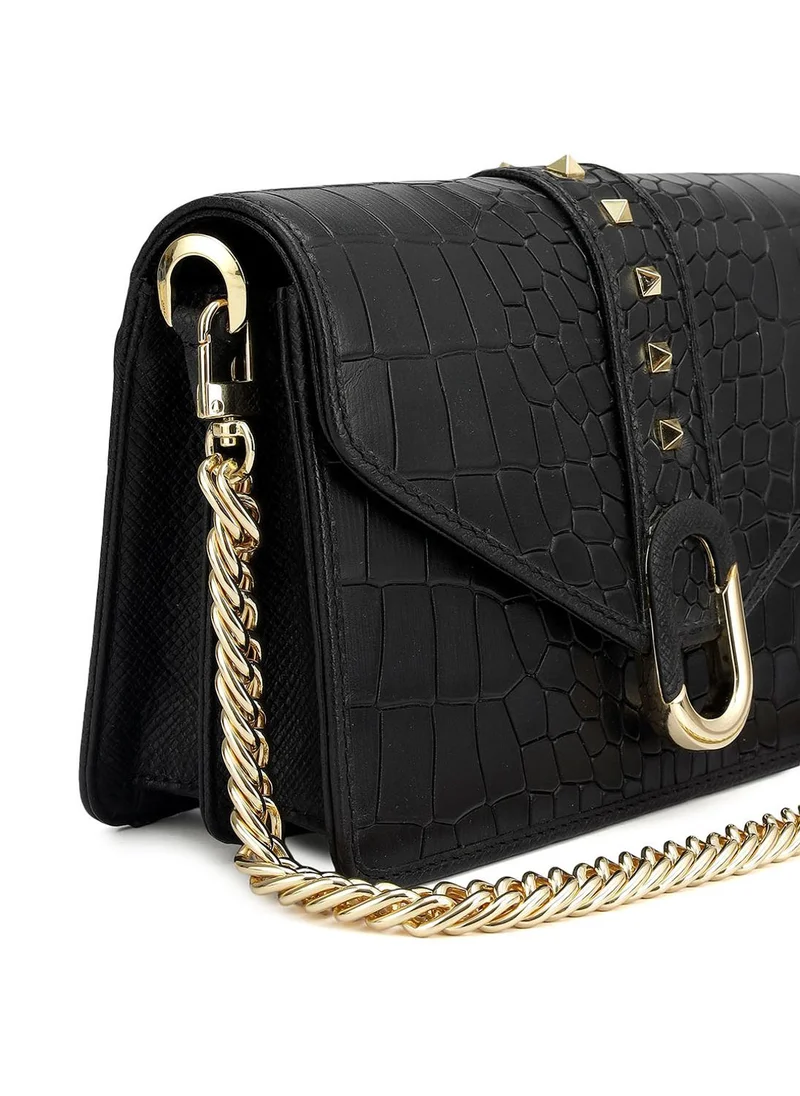 Da Milano  Genuine Leather Black Sling Bag for Women | Best Price UAE