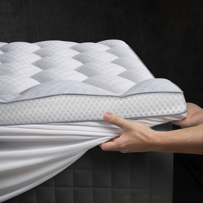 Milcabe 3 Inch Ultra-Fluffy Memory Foam Mattress Topper Twin for Back Pain, Extra Soft Pillow Top Twin Mattress Topper with 4X Support, Mattress Pad with Breathable Air Mesh Sides, 6-21'' Deep Pocket - Image 1