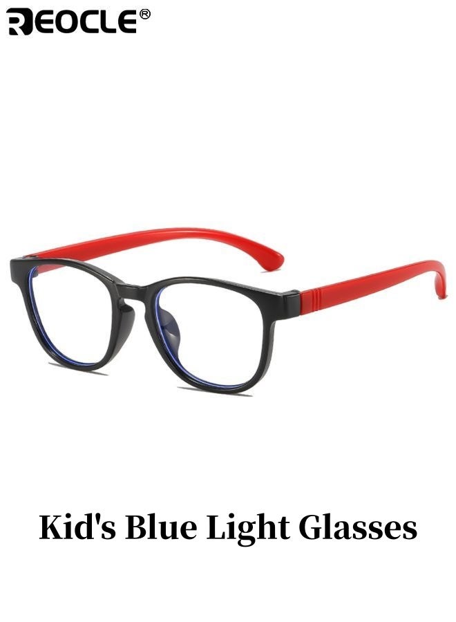 ريوكل نظارات زرقاء الضوء للأطفال بتصميم بحجم صغير وعدسات غير طبية، نظارات كمبيوتر بأسلوب مزخرف لحماية الشاشة للأولاد والبنات - Image 1