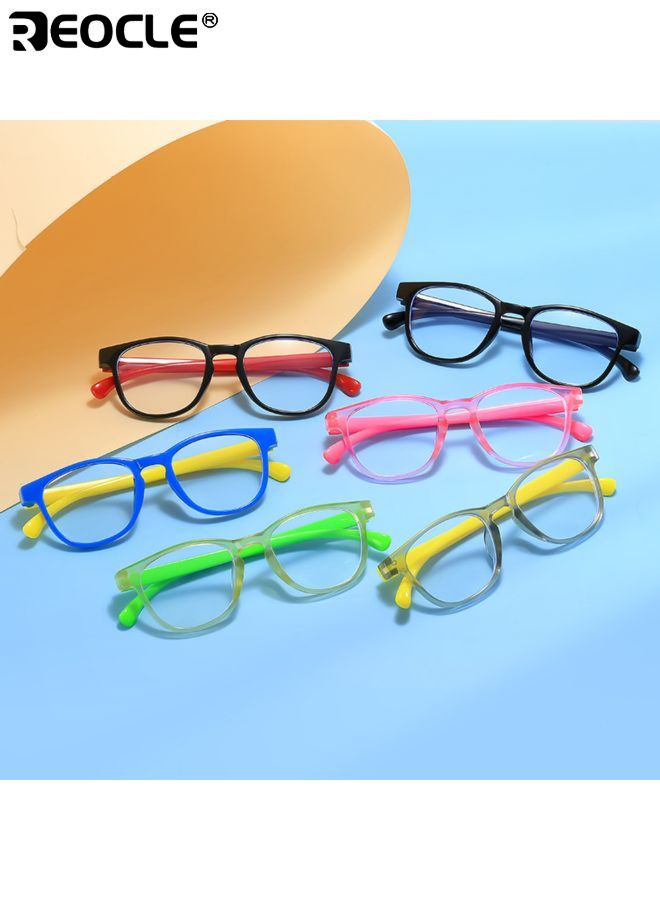 ريوكل نظارات زرقاء الضوء للأطفال بتصميم بحجم صغير وعدسات غير طبية، نظارات كمبيوتر بأسلوب مزخرف لحماية الشاشة للأولاد والبنات - Image 5
