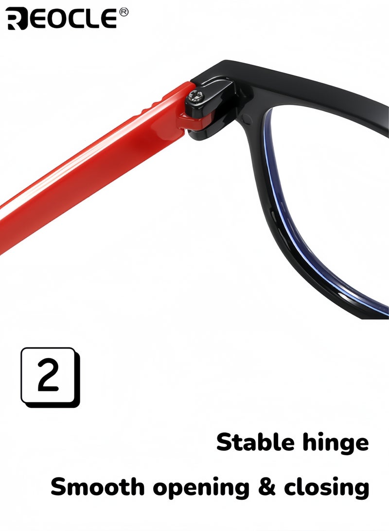 ريوكل نظارات زرقاء الضوء للأطفال بتصميم بحجم صغير وعدسات غير طبية، نظارات كمبيوتر بأسلوب مزخرف لحماية الشاشة للأولاد والبنات - Image 4