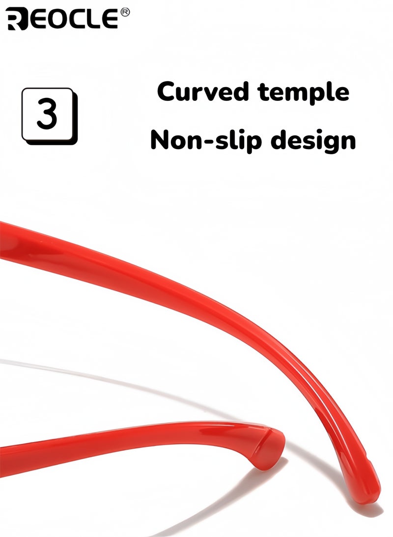 ريوكل نظارات زرقاء الضوء للأطفال بتصميم بحجم صغير وعدسات غير طبية، نظارات كمبيوتر بأسلوب مزخرف لحماية الشاشة للأولاد والبنات - Image 5