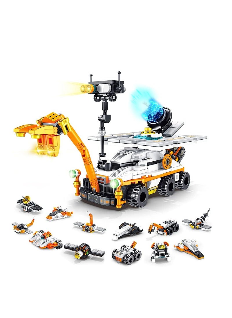MUMS PLANET - Mars Rover Building Kit 12IN1 Kids Toys Outer Space Explorer Educational  Construction Toys for Kids 556 Pieces Solar Powered STEM Science Building Blocks Set for Boys Girls - Image 1