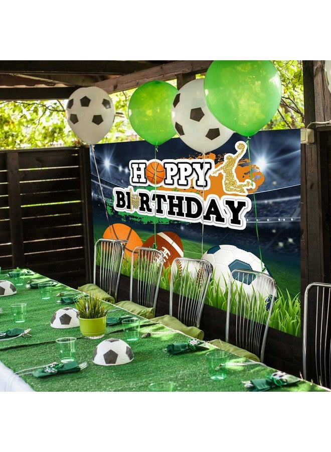 Ticuenicoa 5×3Ft Sports Birthday Backdrop Boys Football Basketball Baseball Kids Birthday Background Kids Sports Theme Birthday Party Banner Wall Decorations Props - Image 2