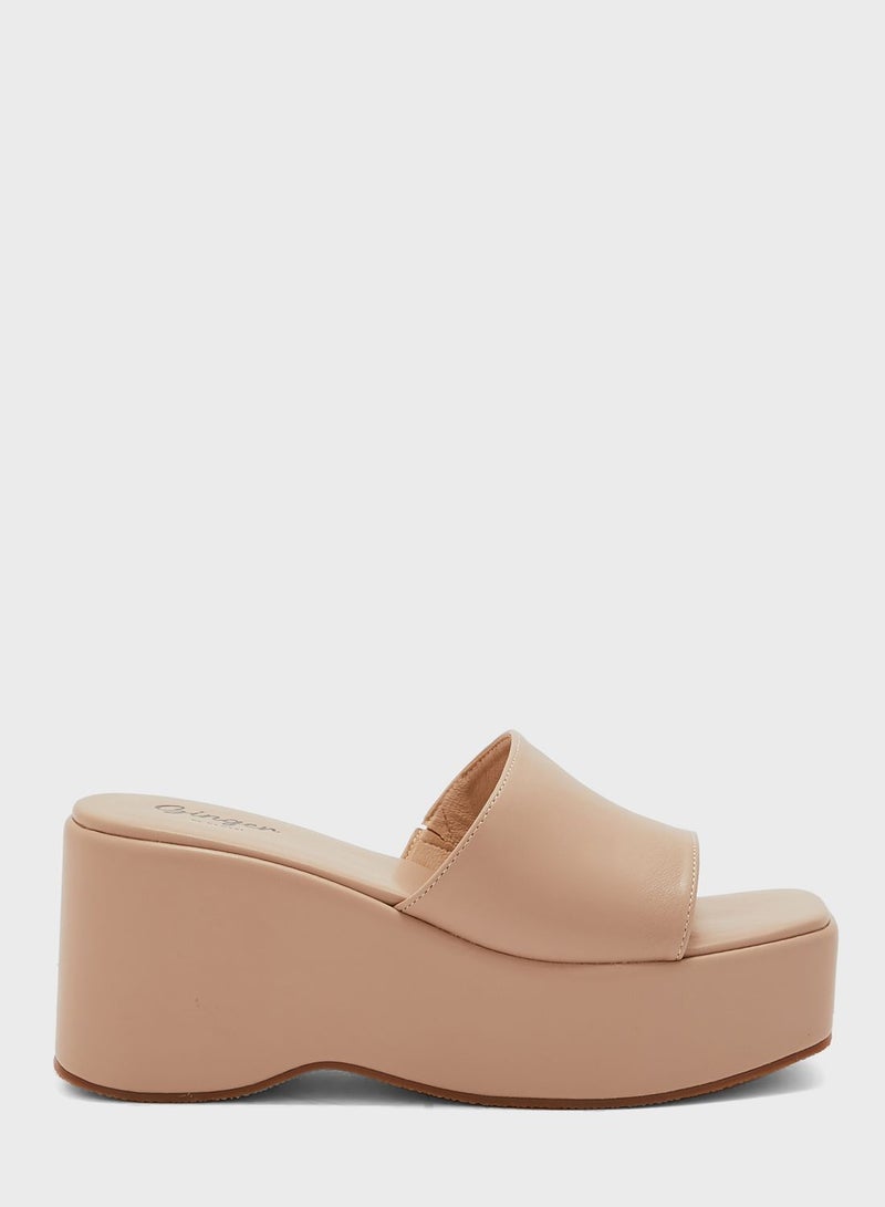 One Strap Wedge Sandals