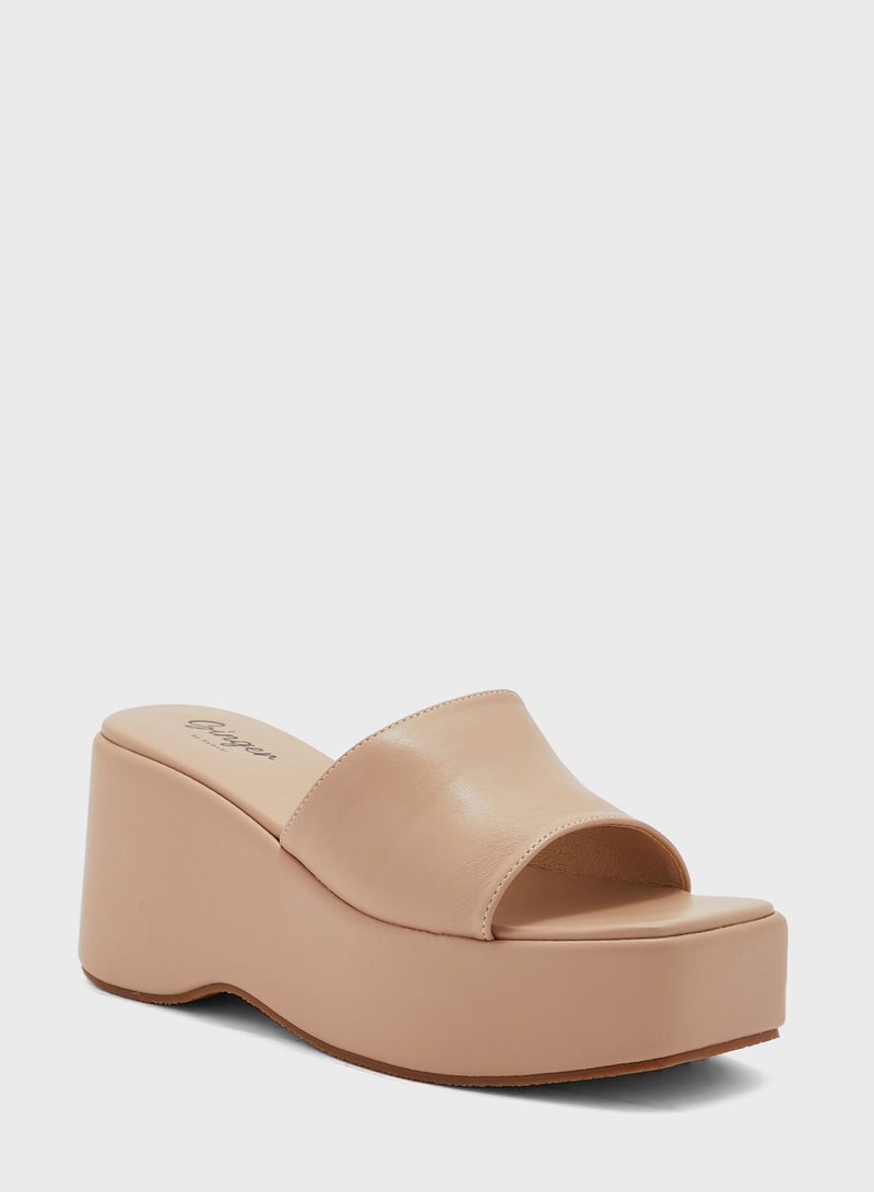 One Strap Wedge Sandals