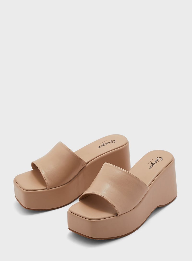 One Strap Wedge Sandals
