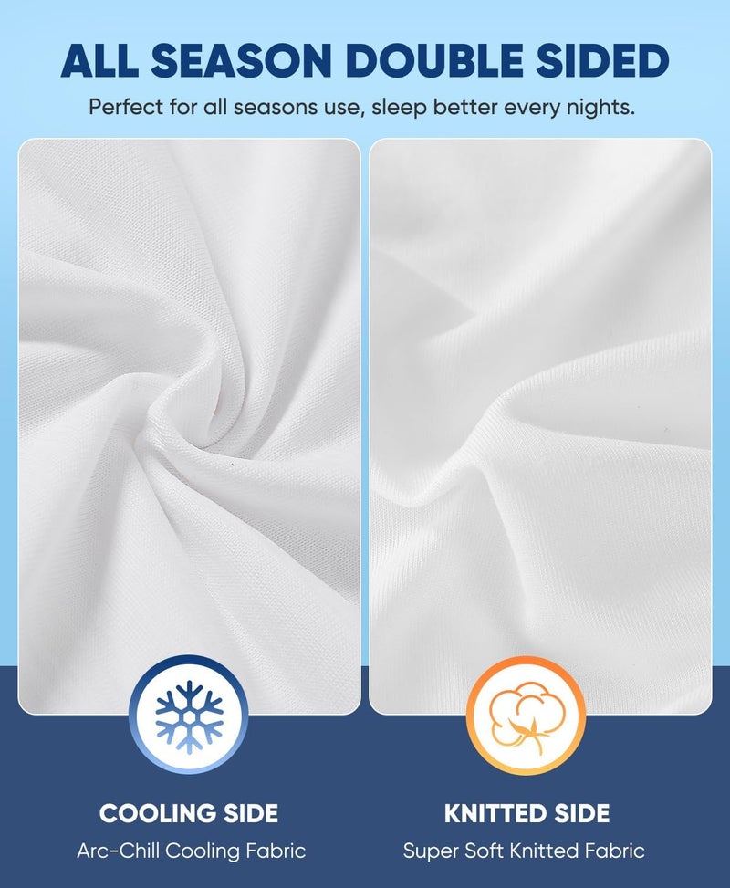 LUXEAR 2 x Cooling Cushion Covers 40 x 80 cm for Night Sweat, Super Soft Cushion Cover, Japanese Arc-Chill 3.0 Q-Max 0.5 Cooling Fabric, Double-Sided, Breathable Pillowcase, Hidden Zip - Image 5