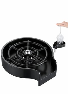 Excefore Kitchen Sink Faucet Bottle Washer, Glass Rinser Cleaner Accessories, Quick for Baby Bottle, Restaurant Rinser, Automatic Flushing Device (Black)  - Image 1