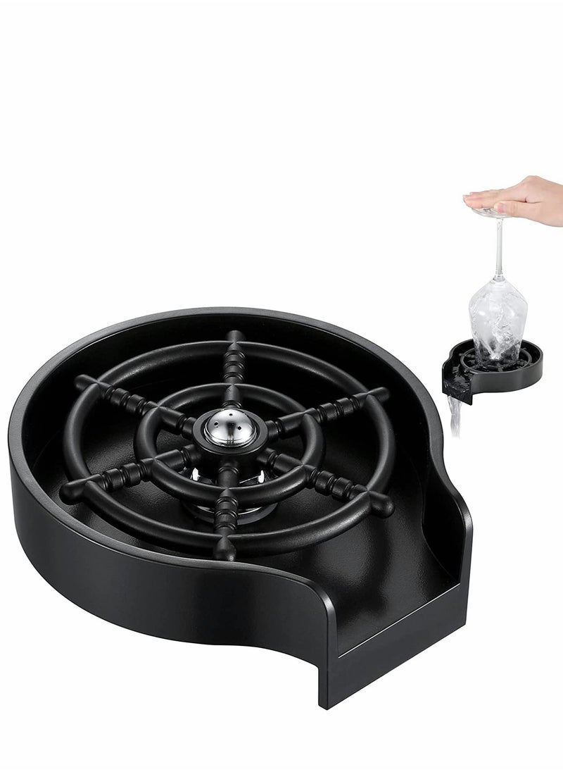 Excefore Kitchen Sink Faucet Bottle Washer, Glass Rinser Cleaner Accessories, Quick for Baby Bottle, Restaurant Rinser, Automatic Flushing Device (Black)  - Image 1