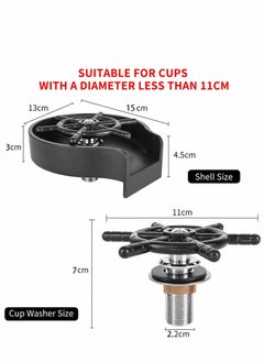 Excefore Kitchen Sink Faucet Bottle Washer, Glass Rinser Cleaner Accessories, Quick for Baby Bottle, Restaurant Rinser, Automatic Flushing Device (Black)  - Image 2