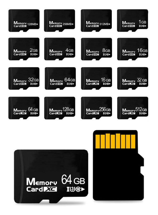 High-speed Mobile Phone Memory Card 64g Car Recorder 32g Storage Card 4g8g Camera Tf 32g Digital Computer Storage-Color:Black-Capacity:64GB-camera Recorder Monitoring Card - Image 1