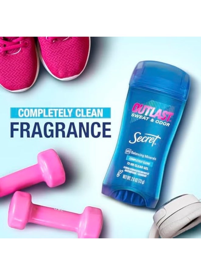 Secret Key Secret Outlast Antiperspirant And Deodorant Clear Gel, Completely Clean - 2.6 Oz Each, Pack Of 2 - Image 5