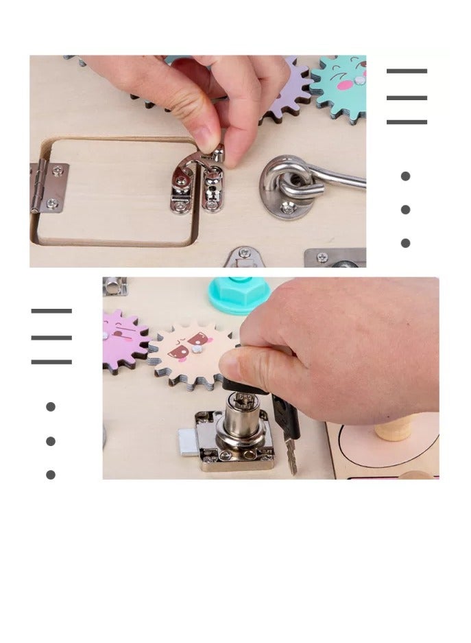 Factory Price Drey Wooden Mood Busy Board Set - Image 3