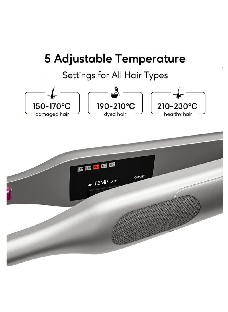 Furtey Hair Straighteners and Curler, Professional 2 in 1 Ceramic Pencil Flat Iron for Women's Short Hair and Men's Beard，Portable Mini Wave Hair Straightener Curling Iron (UK standard adaptor) - Image 2