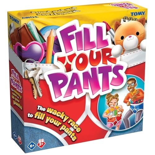 TOMY Fill Your Pants Game Simple and Fast Paced Family Games for Kids and Adults Kid Gifts and Activities for Family Night Ages 6 Years and Up - Image 1