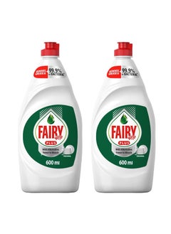 Fairy Plus Dishwashing Liquid Alternative Power To Bleach 600ml Pack of 2  - Image 1