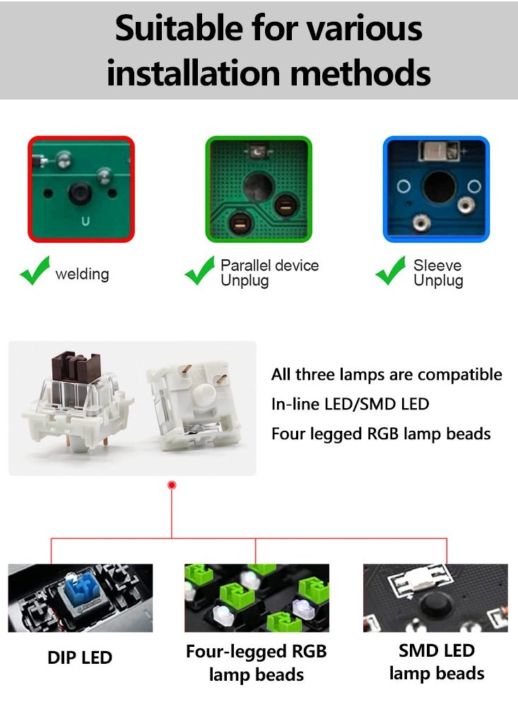Generic - 110Pcs Outemu Mechanical Keyboard Switch Dust-proof Brown Switch 3-pin Clicky Linear Tactile Switch RGB LED SMD Game Console With MX Switch - Image 1