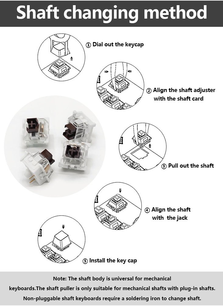 Generic - 110Pcs Outemu Mechanical Keyboard Switch Dust-proof Brown Switch 3-pin Clicky Linear Tactile Switch RGB LED SMD Game Console With MX Switch - Image 1