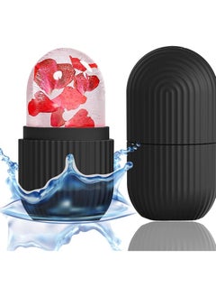 NNEWVANTE Nnewvante Ice Roller For Face,Beauty Facial Massage Ice Roller,Glow Cube Ice Roller for Face,Skin Care Tools for Eye Wrinkles,Acne Puffiness Relief (Black)  - Image 1