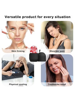 NNEWVANTE Nnewvante Ice Roller For Face,Beauty Facial Massage Ice Roller,Glow Cube Ice Roller for Face,Skin Care Tools for Eye Wrinkles,Acne Puffiness Relief (Black)  - Image 2