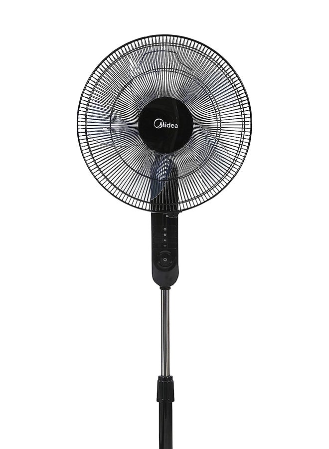 Midea Pedestal Stand Fan with Remote Control, 16 inch, 3D Oscillation Directions, 3 Speed Levels & Adjustable Height, 5 Leaf Blade with 7.5 Hours Timer, Best for Home & Office FS4015FR Black - Image 2