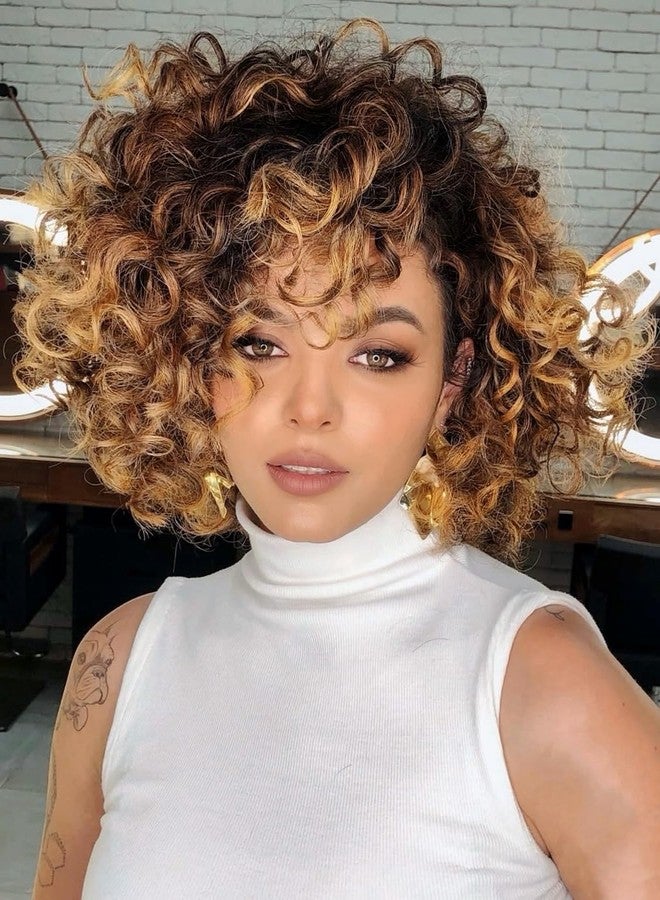 Gowit Gogo Curl Crochet Hair 8 Inch 6 Packs Short Curly Crochet Hair for Black Women Ombre Brown Blonde Deep Ocean Wave Synthetic Crochet Braids (8inch,T3027) - Image 1