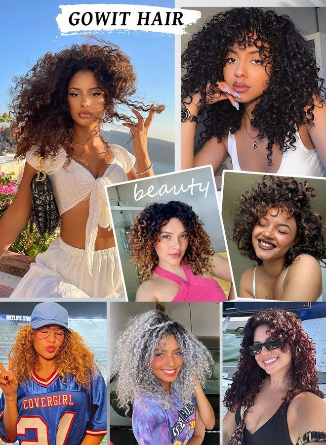 Gowit Gogo Curl Crochet Hair 8 Inch 6 Packs Short Curly Crochet Hair for Black Women Ombre Brown Blonde Deep Ocean Wave Synthetic Crochet Braids (8inch,T3027) - Image 5