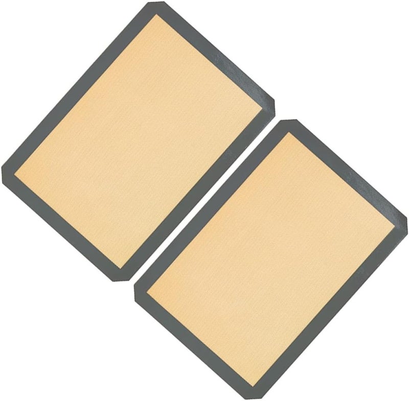 Generic 2pcs Silicone Baking Mats Non-stick Thermoresistant Fiberglass Baking Pads 30x21cm for Home Bakery and Dough - Image 1
