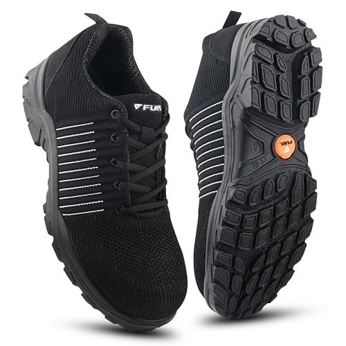 FUEL Aqua ISI Marked Safety Shoes for Men | BIS 15298-2 Certified | Lightweight PU Single Density Sole | Anti-Slip Lace-Up Work Shoes | Composite Toe Cap (200J) | Breathable Upper (BLK-Sizes -6UK) - Image 1