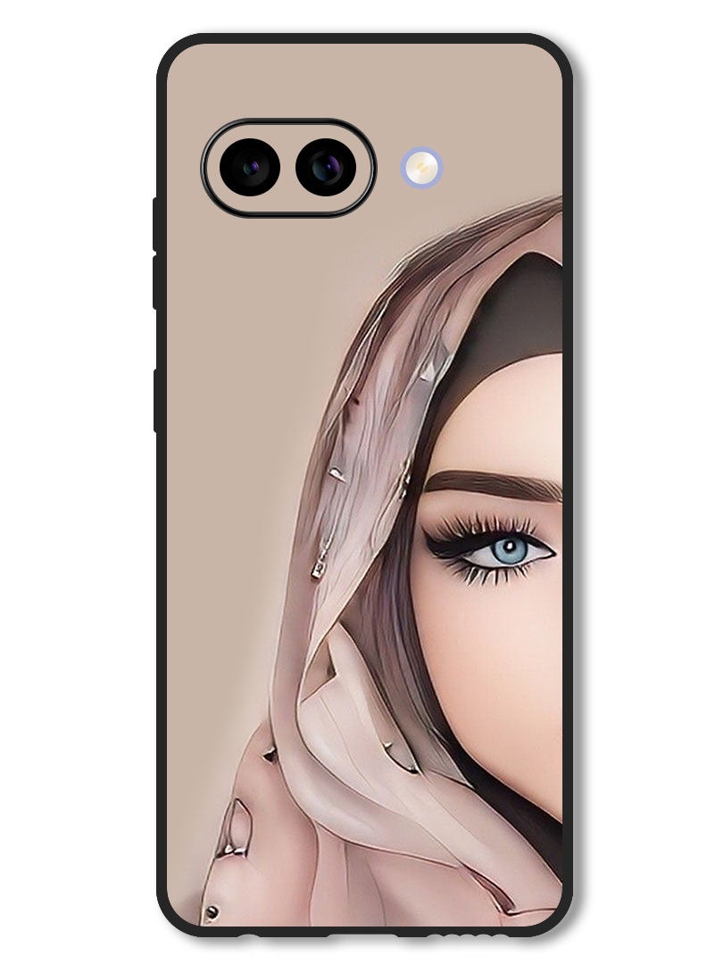 Theodor Case Compatible with Google Pixel 9A Protection Shockproof Bumper Cover Girl Half Face - Image 1