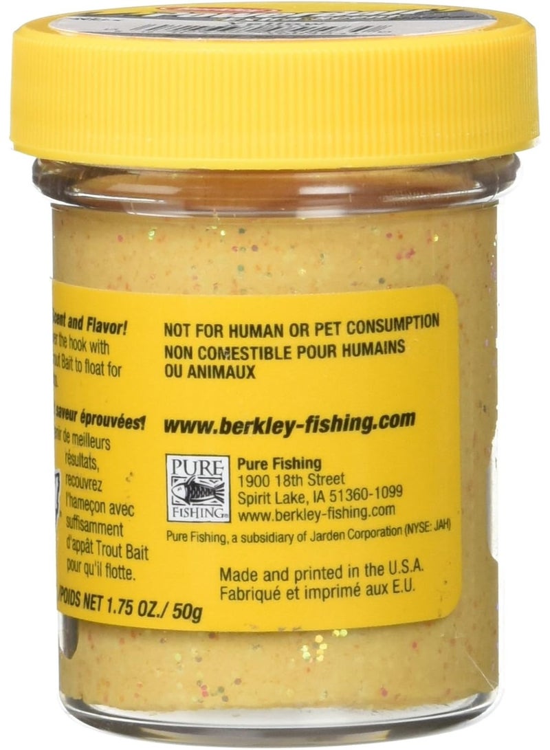 Berkley Berkley PowerBait Glitter Trout Bait, Silver Vein, Fishing Dough Bait, Scent Dispersion Technology, Irresistible Scent and Flavor, Moldable and Easy to Use Yellow - Image 2
