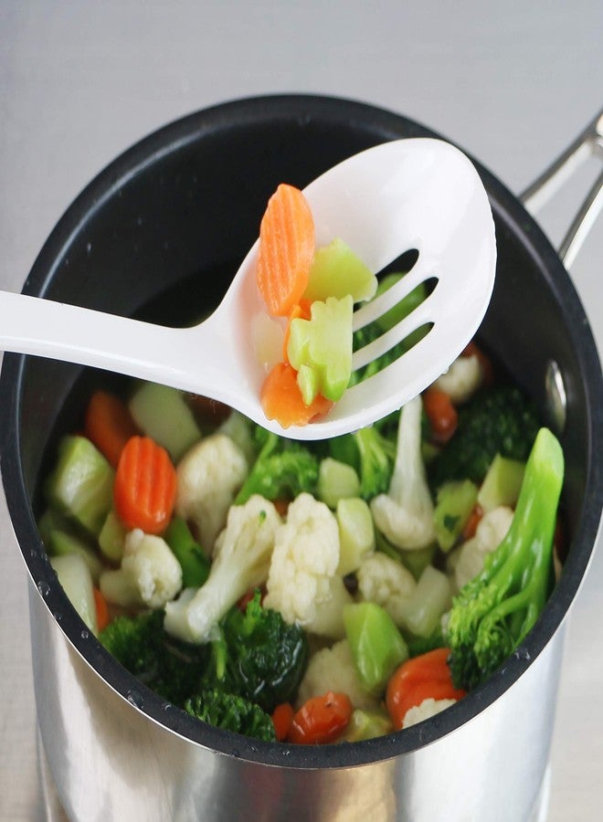 Reston Lloyd 100% Melamine Kitchen Utensil Set, Non Scratching Ladle, Spoon, Slotted Spoon & Spatula, Easy To Hold, Set of 4, White - Image 2