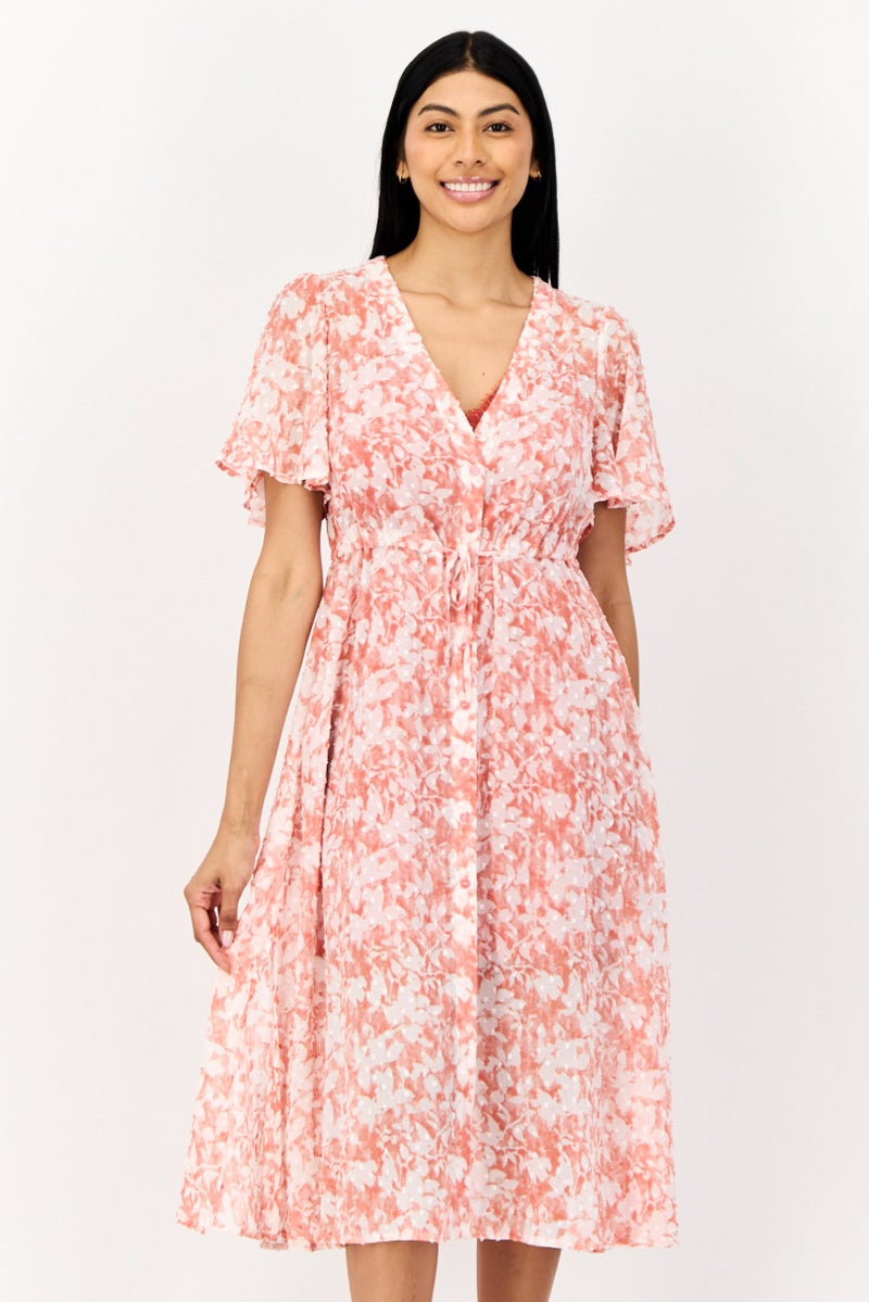 SALSA Women Floral Print Midi Dress, Multicolor - Image 1