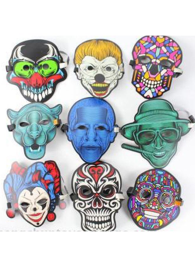 Voice Control Cold Light Full Mask Luminous Mask Bar KTV Luminous Gift Music Control Mask-Color:Voice-activated Skull Mask - Image 5