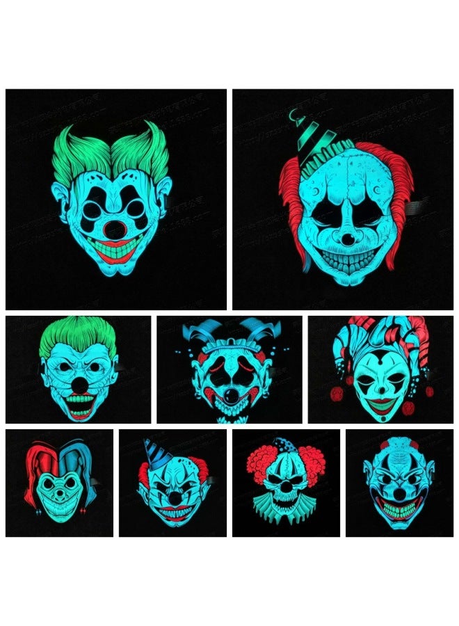 Voice Control Cold Light Full Mask Luminous Mask Bar KTV Luminous Gift Music Control Mask-Color:Voice-activated Skull Mask - Image 3