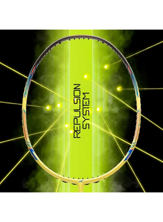 HUNDRED N-Ergy 80 Carbon Fibre Unstrung Badminton Racket With Full Racket Cover For Intermediate Players (80G, Maximum String Tension - 32Lbs)