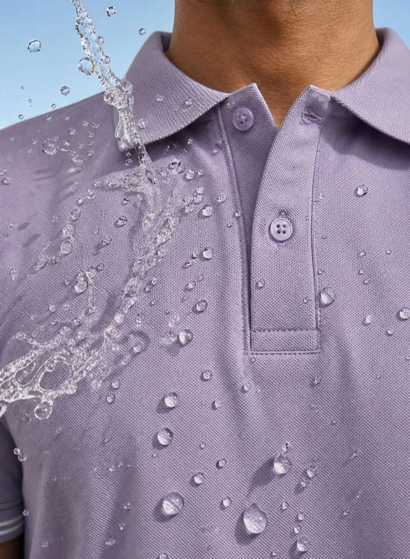 Dennis Lingo  Men Lilac Cotton Blend Solid Regular T-Shirt for Men | Best Price UAE