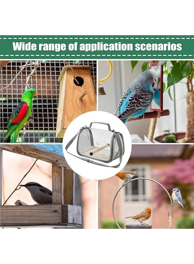 حامل الحيوانات الأليفة المحمولة، حقيبة الطيور الشفافة مع حزام الكتف، الحيوانات الأليفة الصغيرة المتوسطة قفص التنفس للفينش الكناري كوكتيل ماكاو سمستر سنجاب (NB108 - البيج) - Image 5