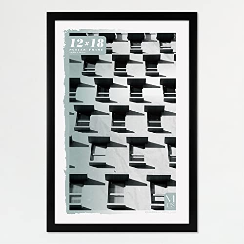 MCS إطار ملصق MCS 12x18 تقليدي أسود عمودي أفقي لتعليق الجدران إطار صور كبير للصور والملصقات وطبعات الفن 1 عبوة