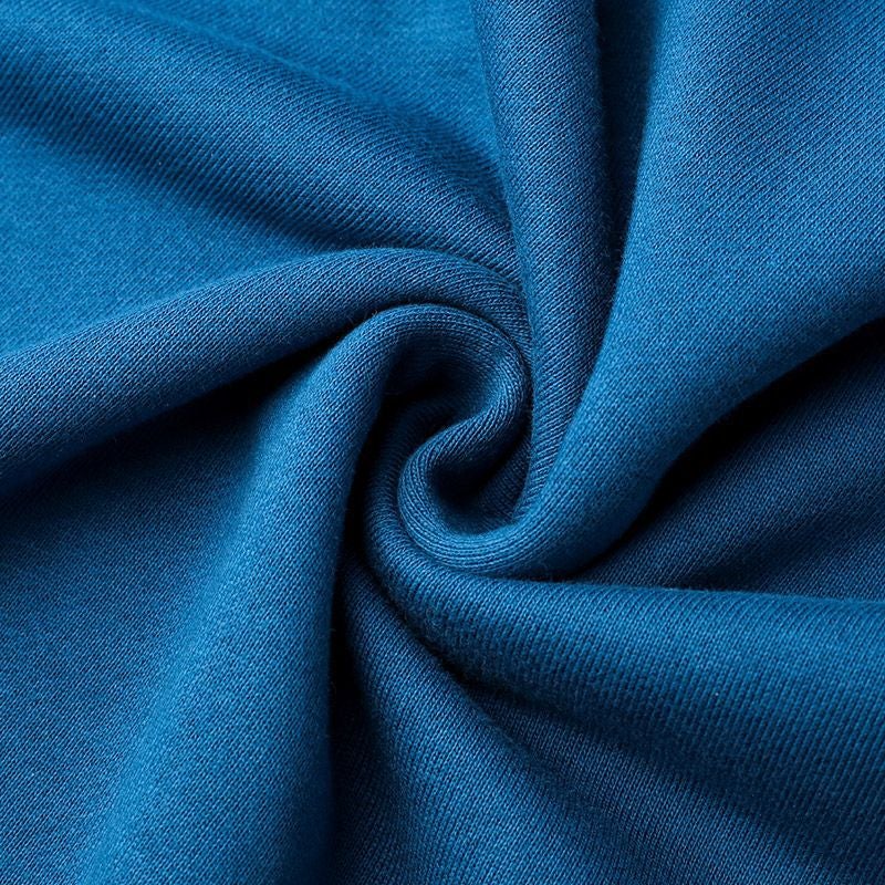 Gemstone Blue 340G Heavy Cotton Terry Cloth Vests Early Spring Round Neck Solid Color Sports Casual Jacket Men'S And Women'S Long Sleeves - Image 4