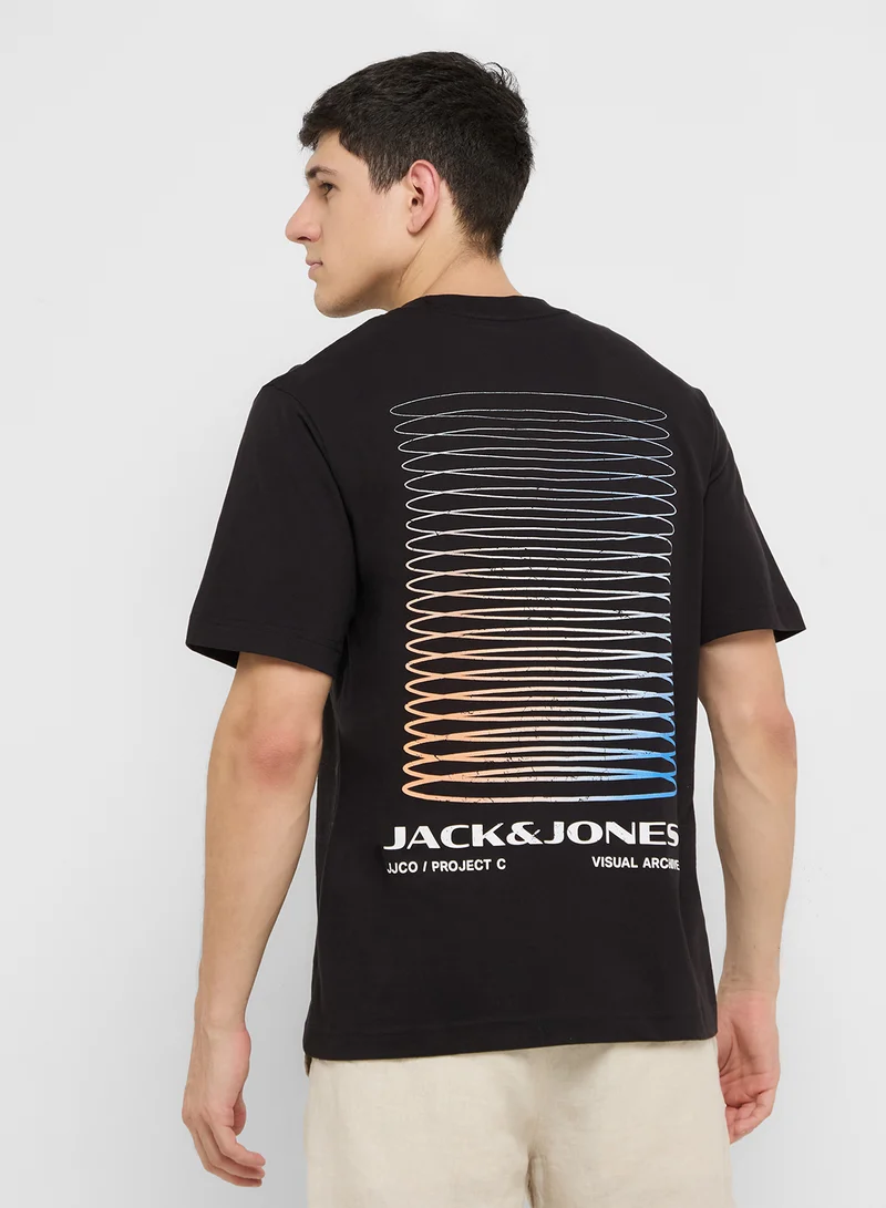 JACK & JONES Jcocalma Back Print Crew Neck T-Shirt