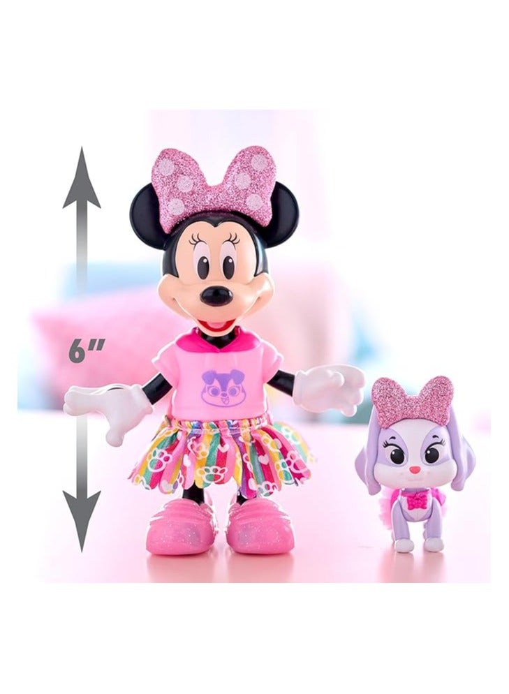 جست بلاس طقم أزياء الحيوانات الأليفة المتلألئة واللامعة من ميني ماوس - 23 قطعة دمى وإكسسوارات، للأعمار من 3 سنوات فما فوق - Image 4
