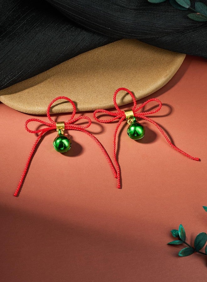 DJCIW 2Pcs Non-Piercing Nipple Jewelry, Adjustable Christmas Fake Nipple Rings with Bow Drawstring Green Bell Charms, Adjustable and Comfortable Nipple Jewelry for Women Men - Image 3