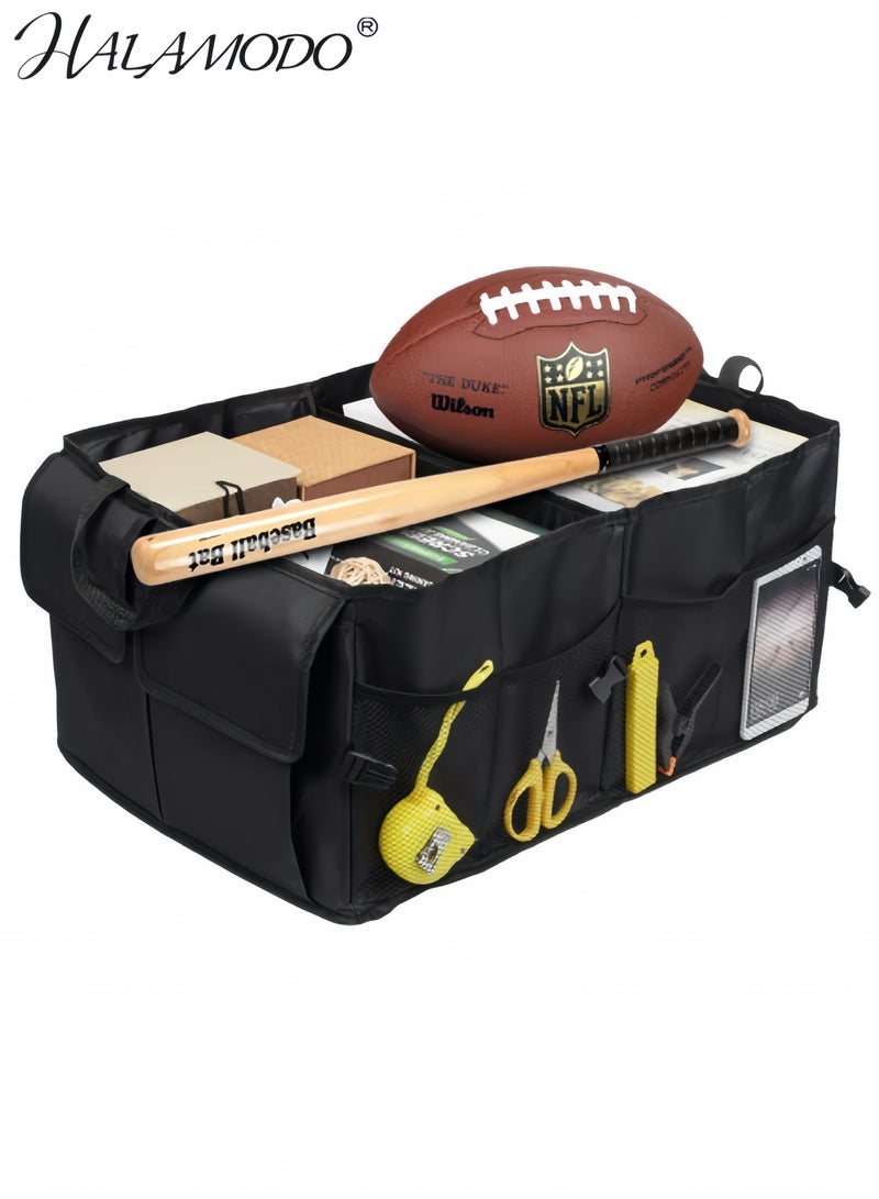 HALAMODO Car Trunk Backseat Organizer Car Storage Organizer Collapsible Snack Bins  Sturdy Foldable Cargo Net Storage Bins for More Trunk Space  - Image 5