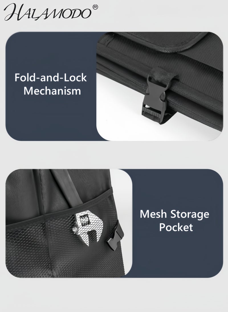 HALAMODO Car Trunk Backseat Organizer Car Storage Organizer Collapsible Snack Bins  Sturdy Foldable Cargo Net Storage Bins for More Trunk Space  - Image 2