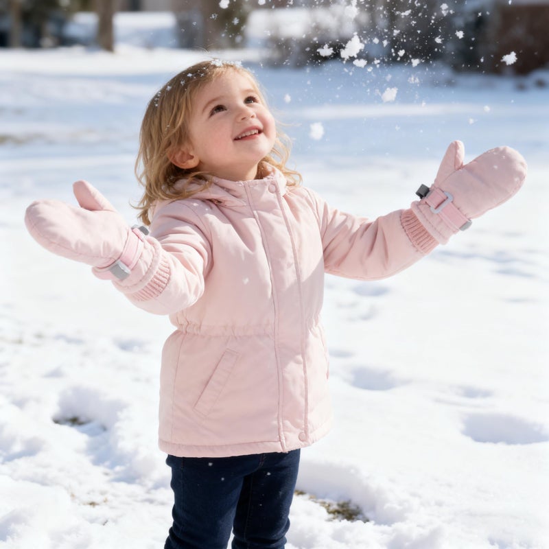 CaySep Kids Winter Ski Gloves-Boys Girls Windproof Water-Resistant Thickened Velvet Warm Mittens for Cold Weather 2-4Y - Image 3