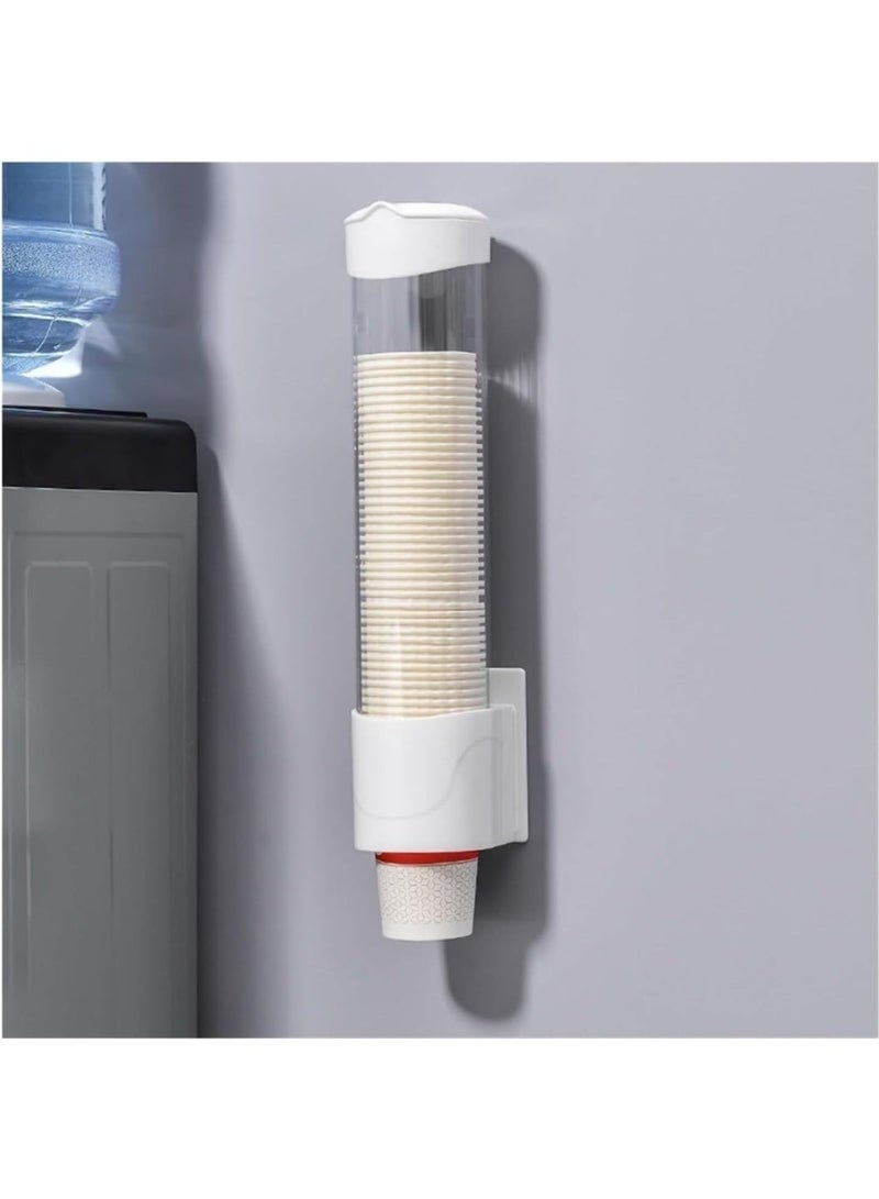Wall Mounted Plastic Cup Dispenser for Water Cooler Cups Easy Refill Quick Dispensing Space Saving Design for Home Office and Commercial Use - Image 1