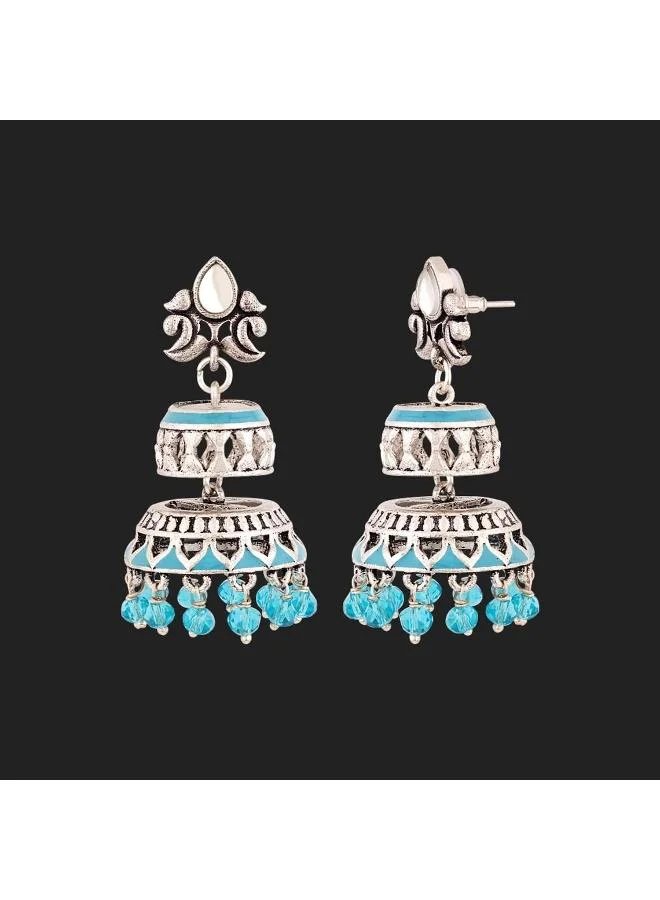 VOYLLA Voylla Gwalior Layered Jhumka Earrings, Onesize, Brass, No Gemstone