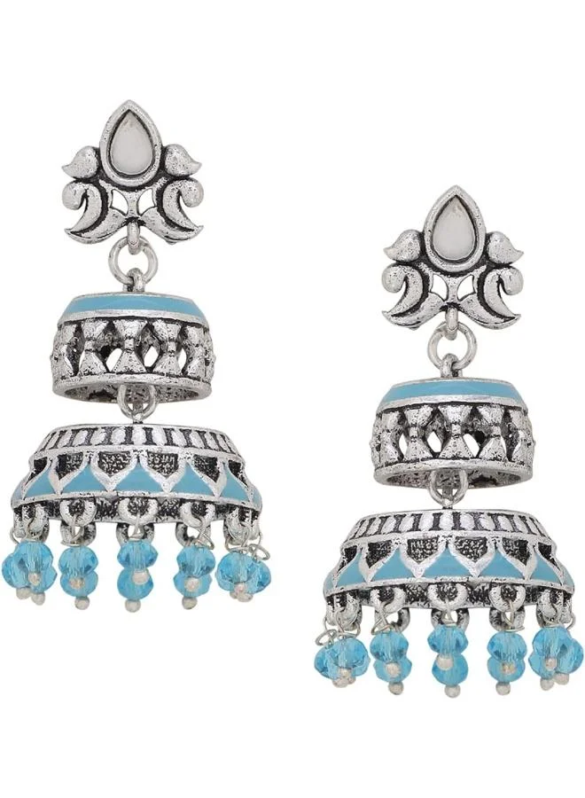 VOYLLA Voylla Gwalior Layered Jhumka Earrings, Onesize, Brass, No Gemstone